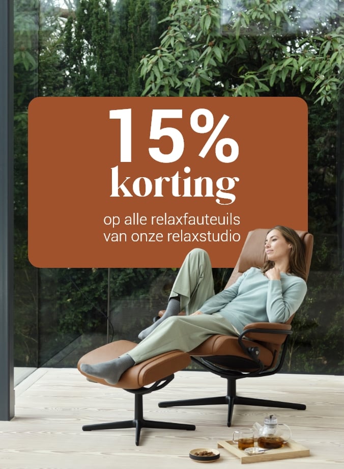 15% korting op alle relaxfauteuils