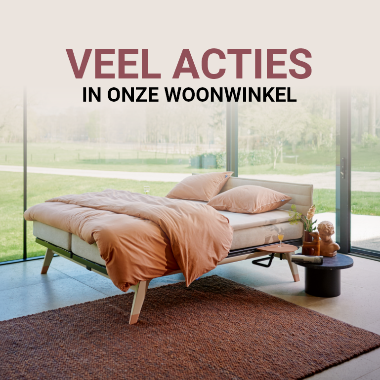 Veel woon- en slaapacties in onze winkel