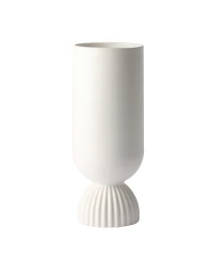 Vaas Ceramic Ribbed Base White