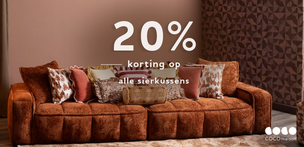 COCOmaison: 20% korting op alle sierkussens COCOmaison: 20% korting op alle sierkussens