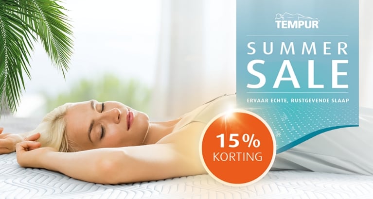 Summer Sale: 15% korting bij TEMPUR®