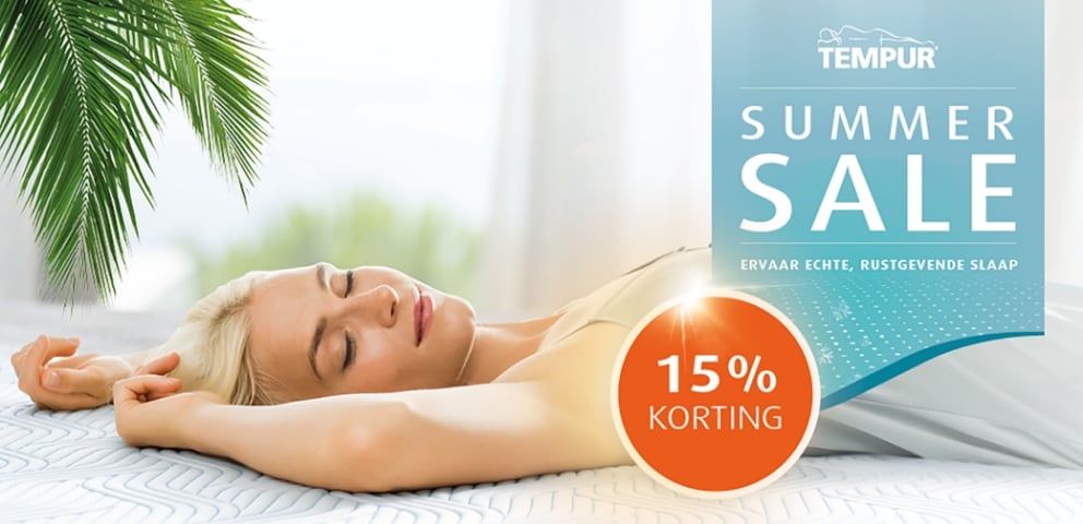 Summer Sale: 15% korting bij TEMPUR®