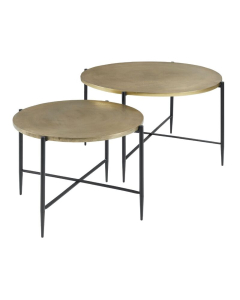 Salontafel Pilunio S/2 84/64 vergrijsd goud