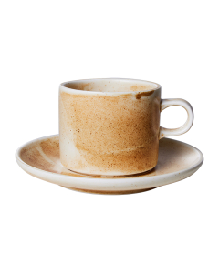 Kop & schotel Rustic Cream/Brown