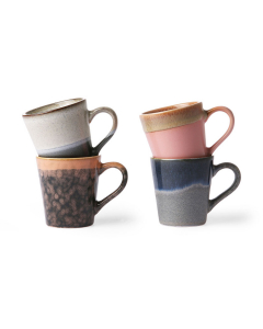 Espresso kopjes 70s ceramics (set4)
