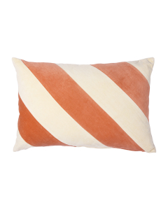 Sierkussen Striped Velvet Peach/Cream
