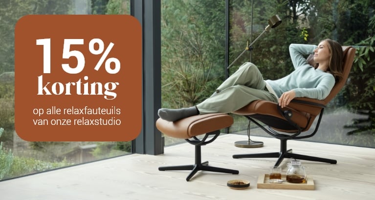 15% korting op alle relaxfauteuils