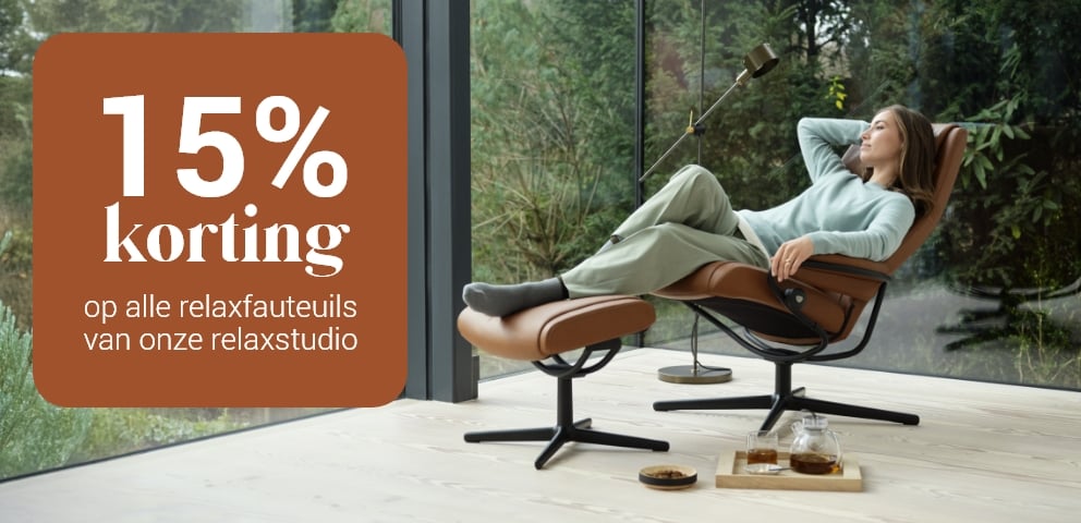 15% korting op alle relaxfauteuils