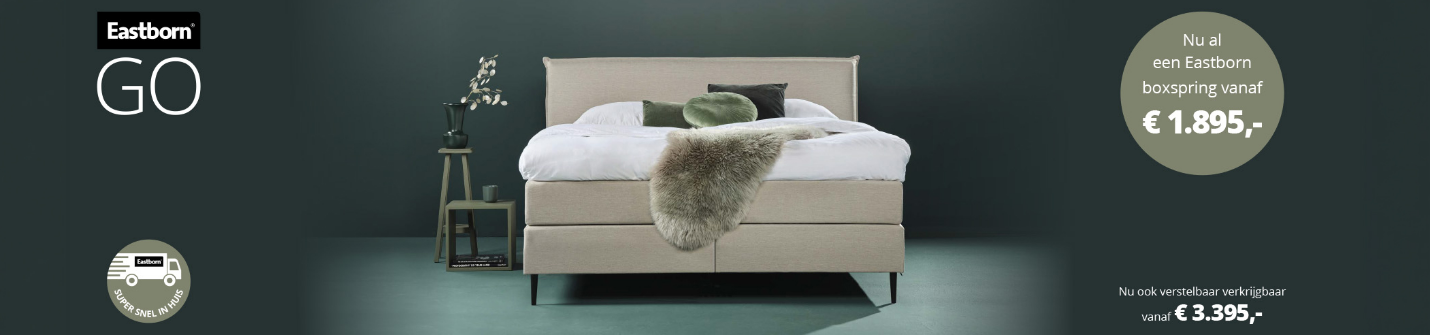 Actie - Eastborn: boxspring vanaf €1.795,-