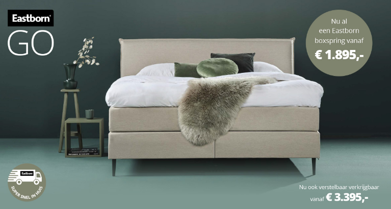Actie - Eastborn: boxspring vanaf €1.795,-