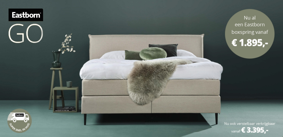 Actie - Eastborn: boxspring vanaf €1.795,-