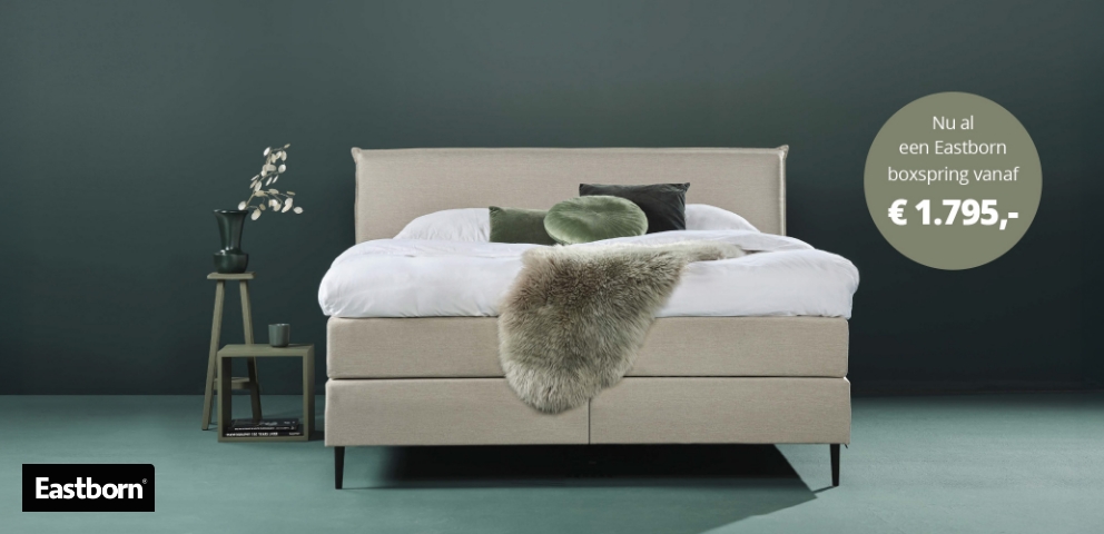 Actie - Eastborn: boxspring vanaf €1.795,-