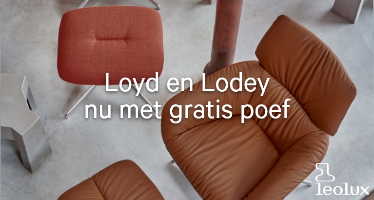 Leolux: hocker cadeau bij fauteuil Lloyd