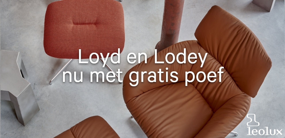 Leolux: hocker cadeau bij fauteuil Lloyd