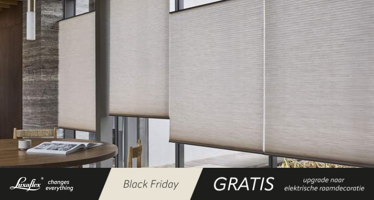 Actie - Luxaflex®: Gratis upgrade naar elektrische raamdecoratie