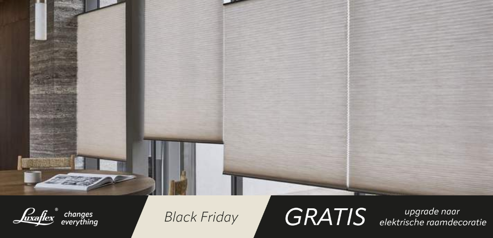 Actie - Luxaflex®: Gratis upgrade naar elektrische raamdecoratie