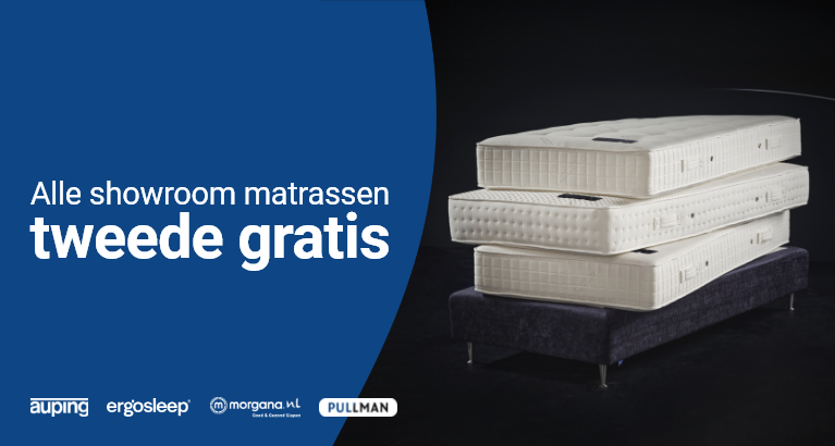 Actie - Alle showroom matrassen, tweede gratis