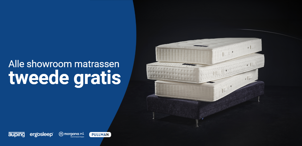 Actie - Alle showroom matrassen, tweede gratis